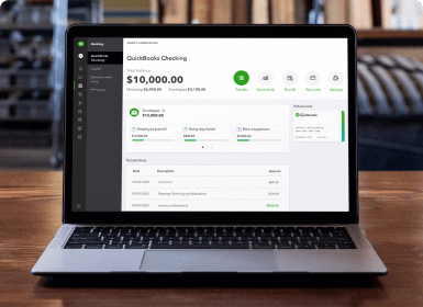 Image of QuickBooks payments product interface.